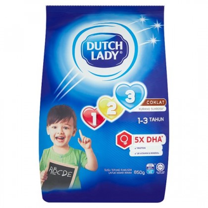 Dutch Lady GUM 123 Milk Powder (Chocolate) -850g 